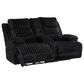 Ashley Rhines Falls Power Reclining Loveseat in Onyx, , large
