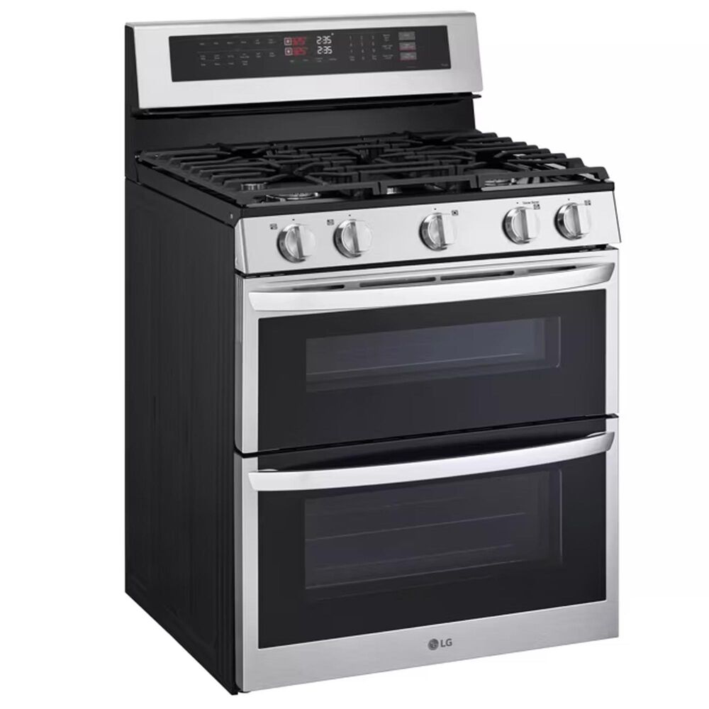 LG 6.9 cu. ft. Smart Gas Double Oven Freestanding Range with ProBake Convection and Air Fry in Stainless Steel, , large