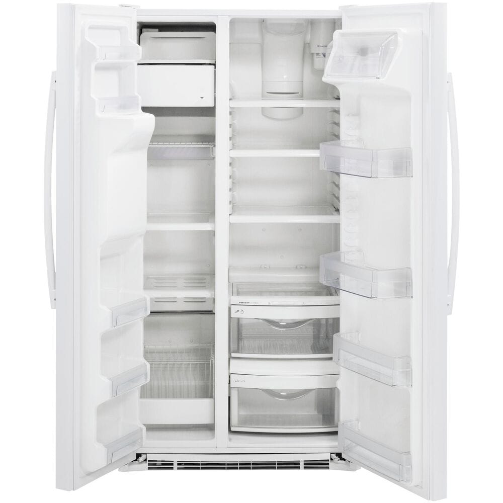 GE Appliances 21.9 Cu. Ft. Counter-Depth Side by Side Refrigerator in White, , large