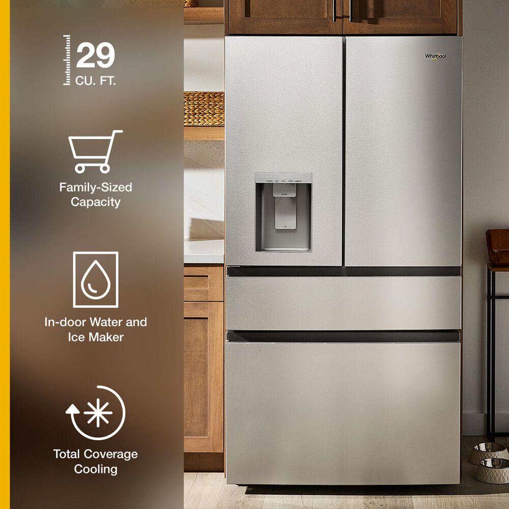 Whirlpool WRMF3536 29 Cu. Ft. French Door Refrigerator in Fingerprint-Resistant Stainless Steel, , large