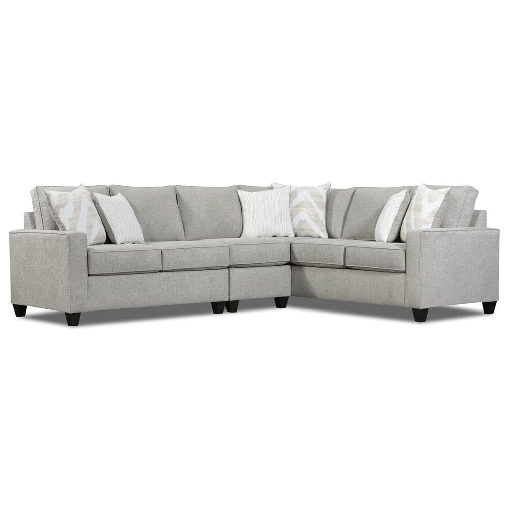 Northwestern Carmine 2-Piece Stationary Right Facing Sectional in Gray, , large