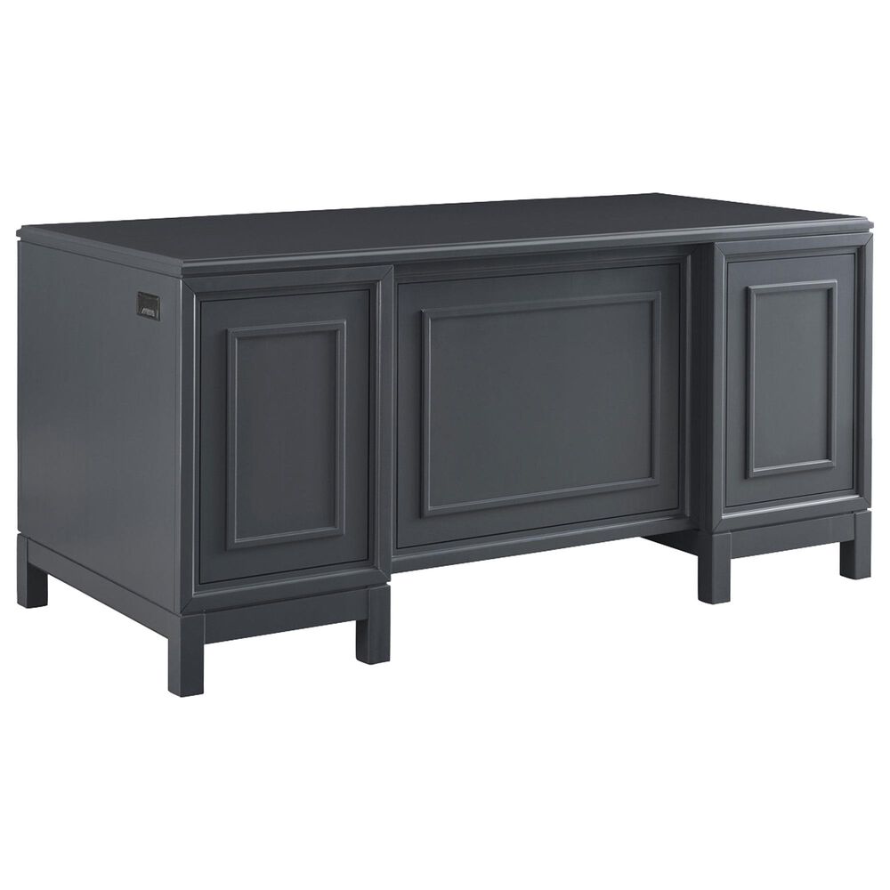 Riva Ridge Alexander 2-Piece Executive Desk and Door Bookcase Set in Midnight, , large