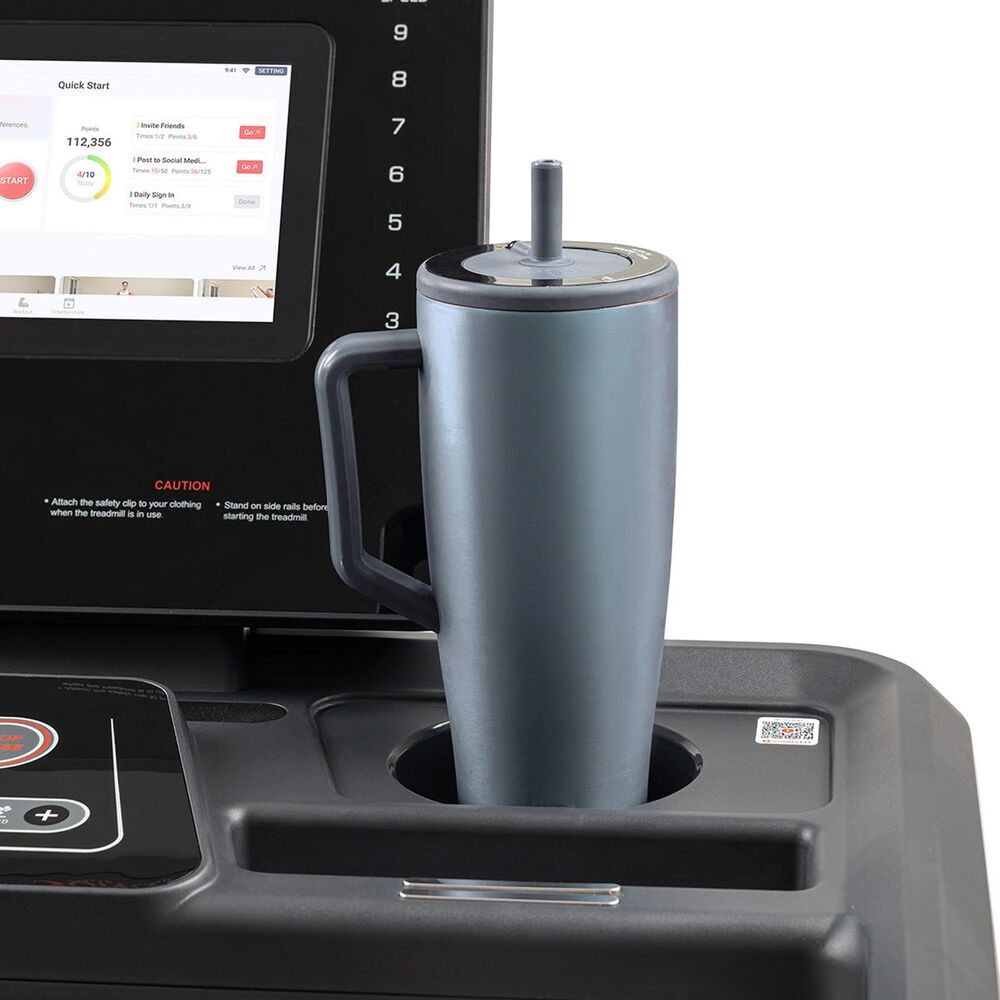 Sunny Health &amp; Fitness Ultra T10 Smart Folding Treadmill in Black and Red, , large