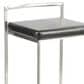 LumiSource Fuji Stackable Counter Stool with Black Faux Leather in Brushed Stainless Steel (Set of 2), , large