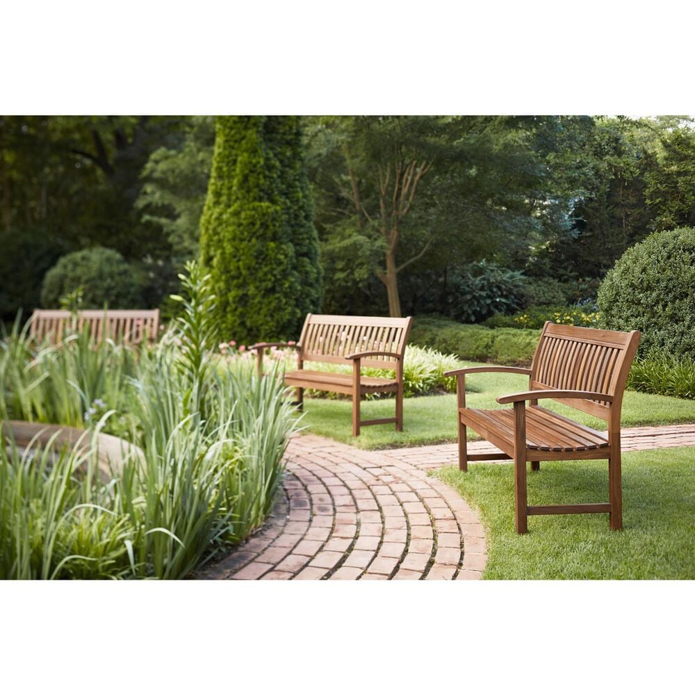 Jensen Outdoor Heritage Patio Garden Bench in Chocolate Brown, , large