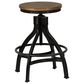 Linon Home Decor Haywood Swivel Backless Stool in Brown, , large