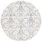 Safavieh Micro-Loop MLP532A 5" Round Ivory and Blue Area Rug, , large