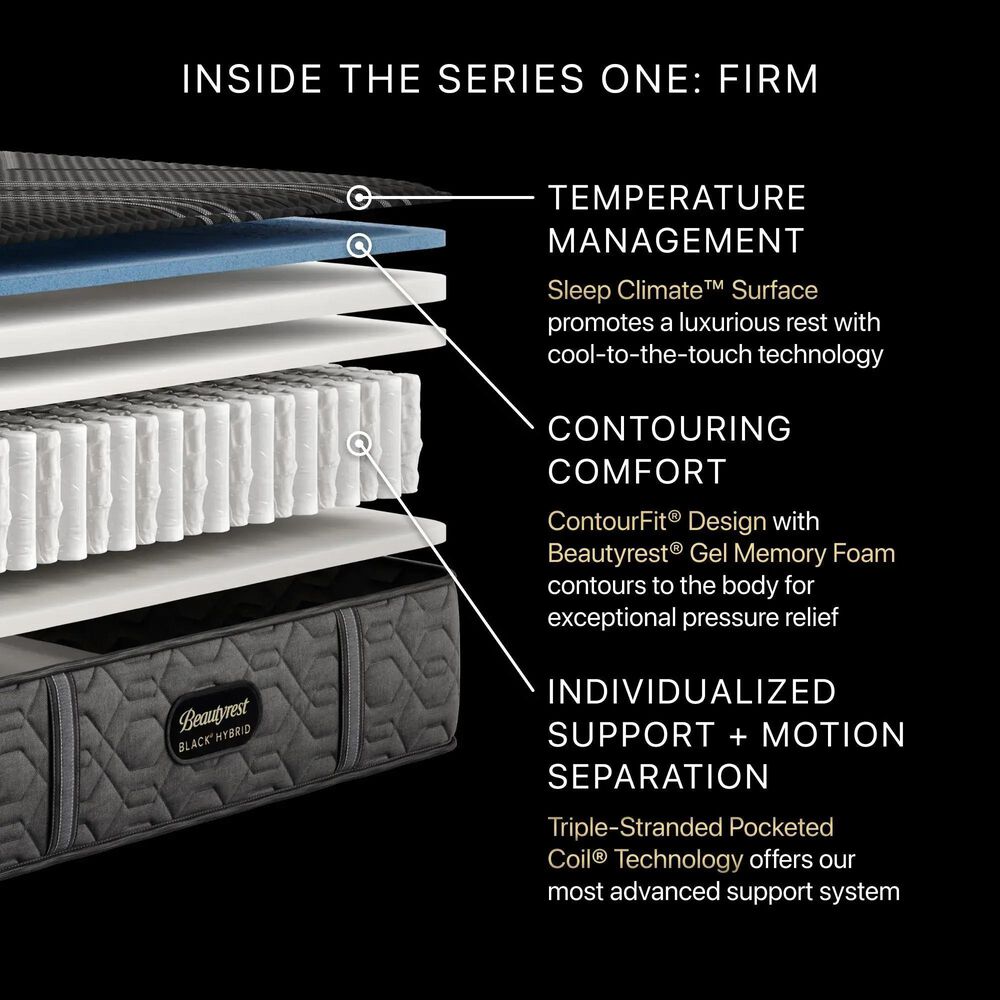 Beautyrest Black Hybrid Series 1 Firm California King Mattress, , large