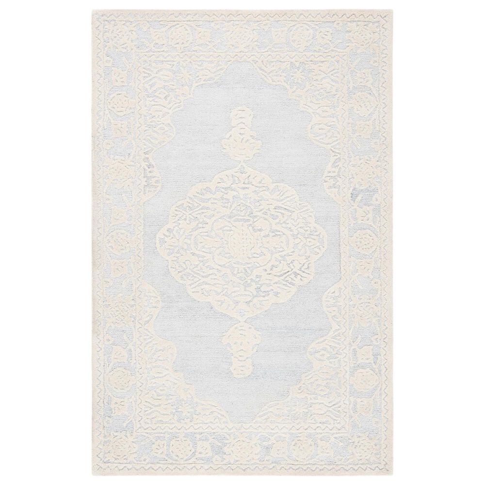 Safavieh Micro-Loop MLP275A 4" x 6" Ivory and Gray Area Rug, , large