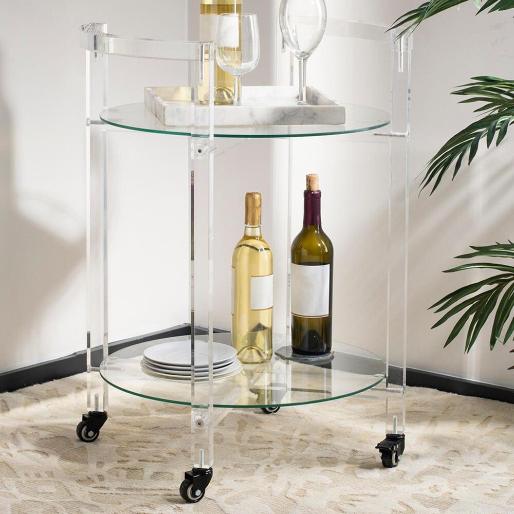 Safavieh Jules 2-Tier Acrylic Bar Cart in Clear, , large