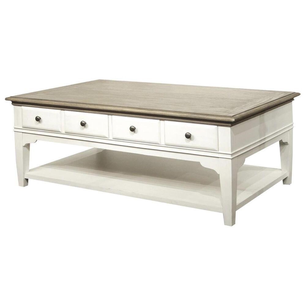 Shannon Hills Myra Leg Coffee Table in Natural and Paperwhite