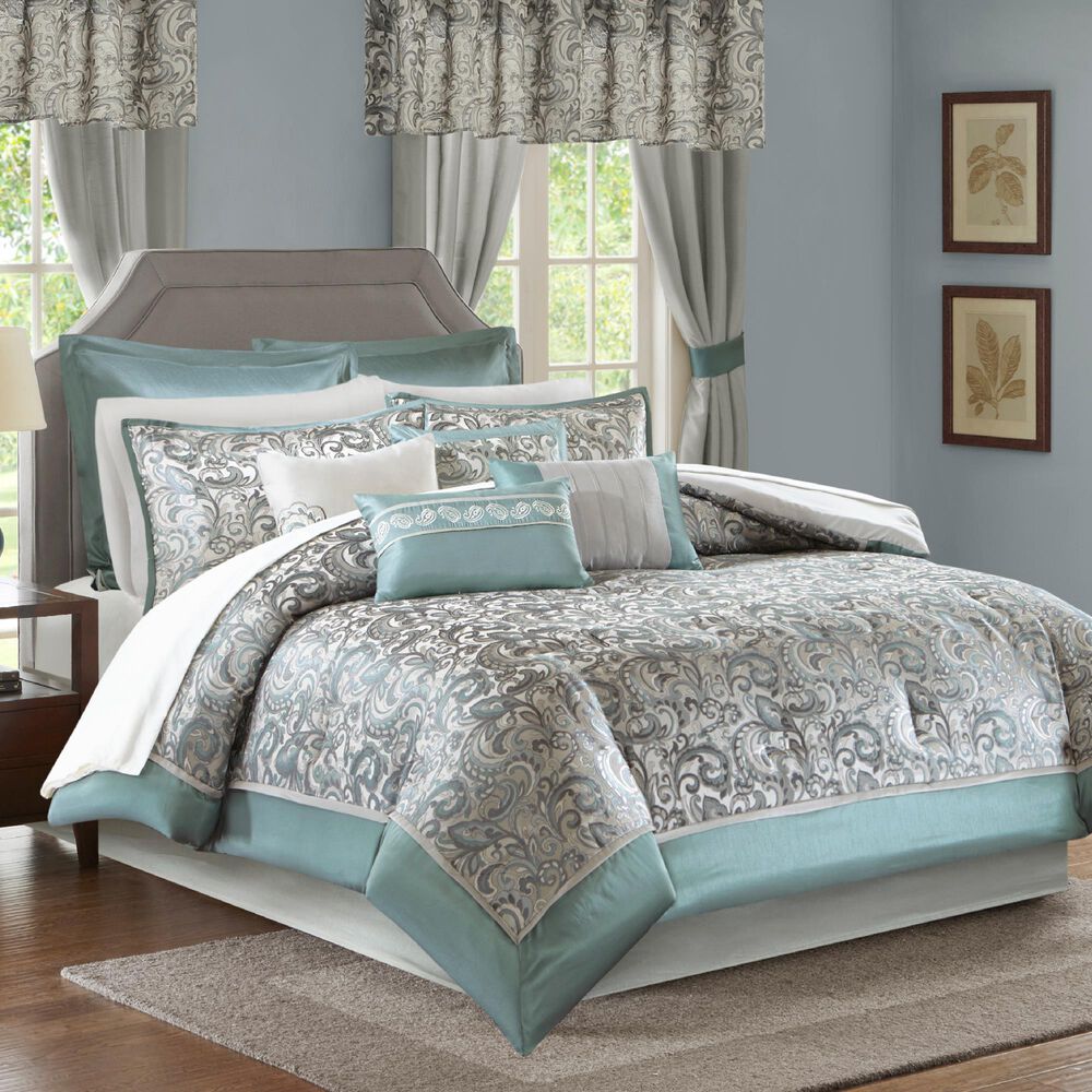 Hampton Park Brystol 24-Piece Queen Room in a Bag in Teal, , large