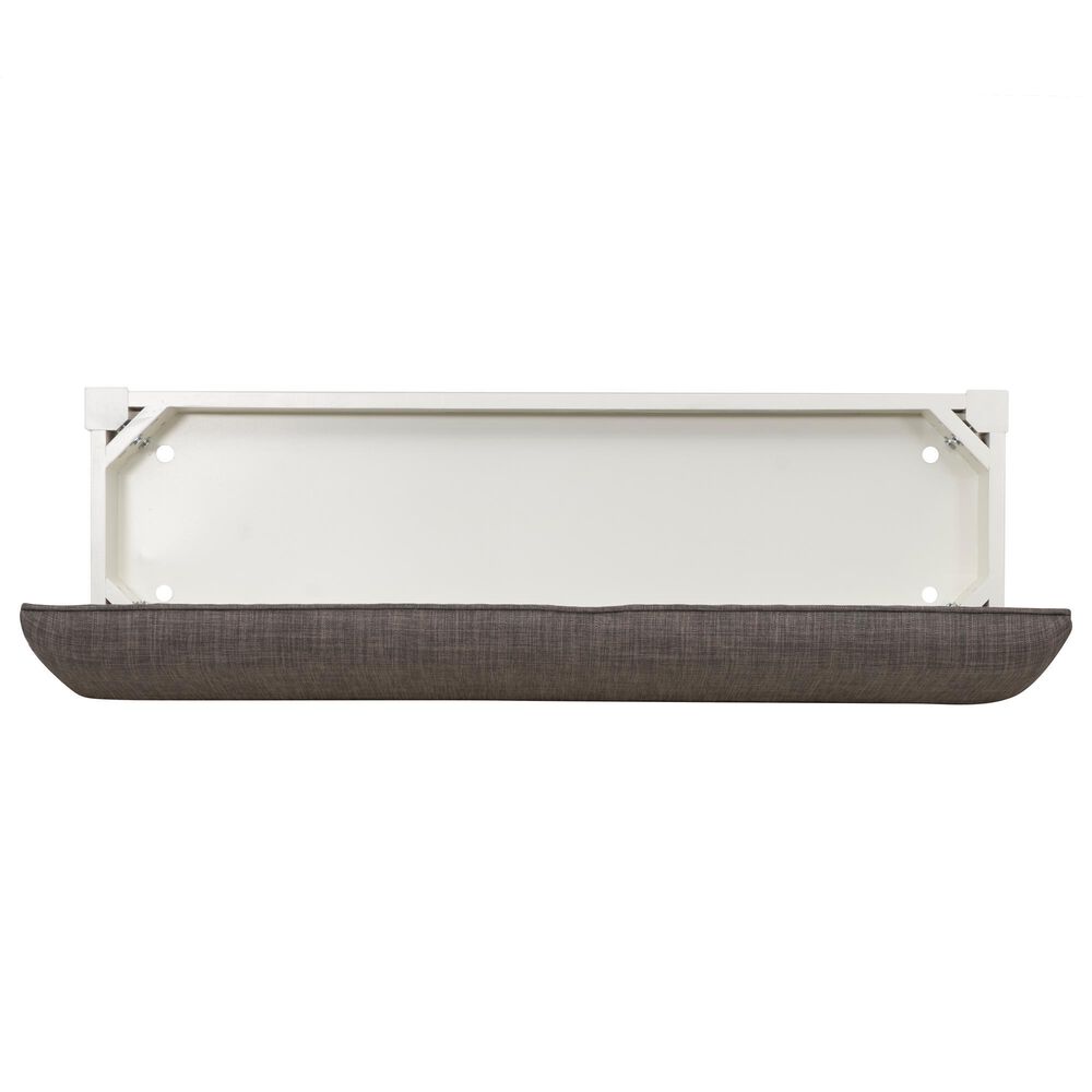 Linon Home Decor Jane Storage Bench with Taupe Cushion in Vanilla White, , large