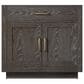 Lexora Home Abbey 36" Single Bathroom Vanity in Brown Oak with 2 cm White Quartz Top and Rectangular Sink, , large
