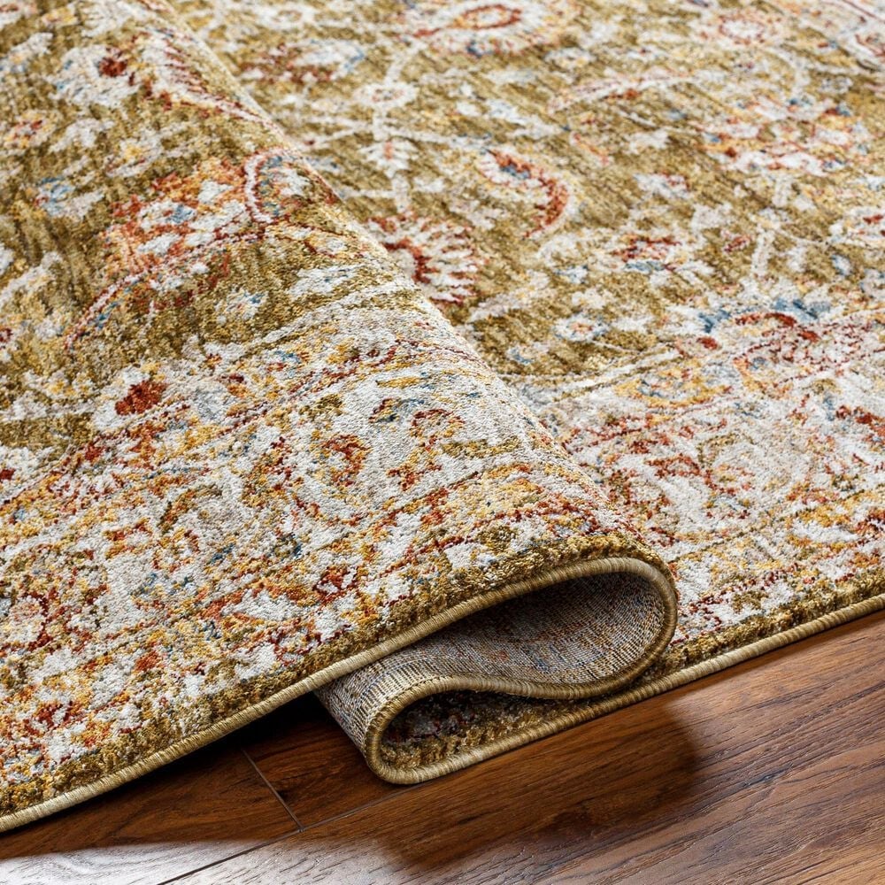 Surya Mona Lisa 2&#39; x 3&#39; Olive, Mustard, Tan, Brick Red, Burgundy, Sage and Dark Blue Area Rug, , large
