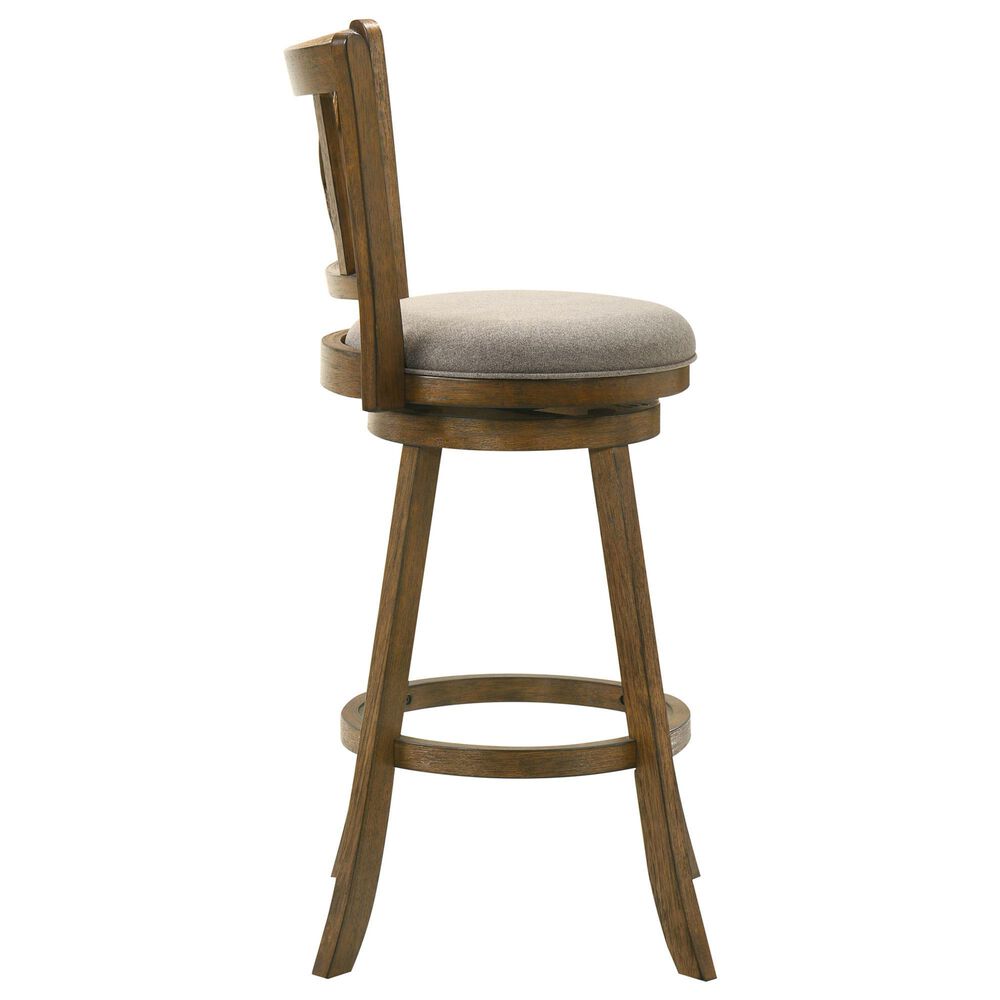Armen Living Kodi Swivel Bar Height Stool with Static Gray in Sepia Brown, , large