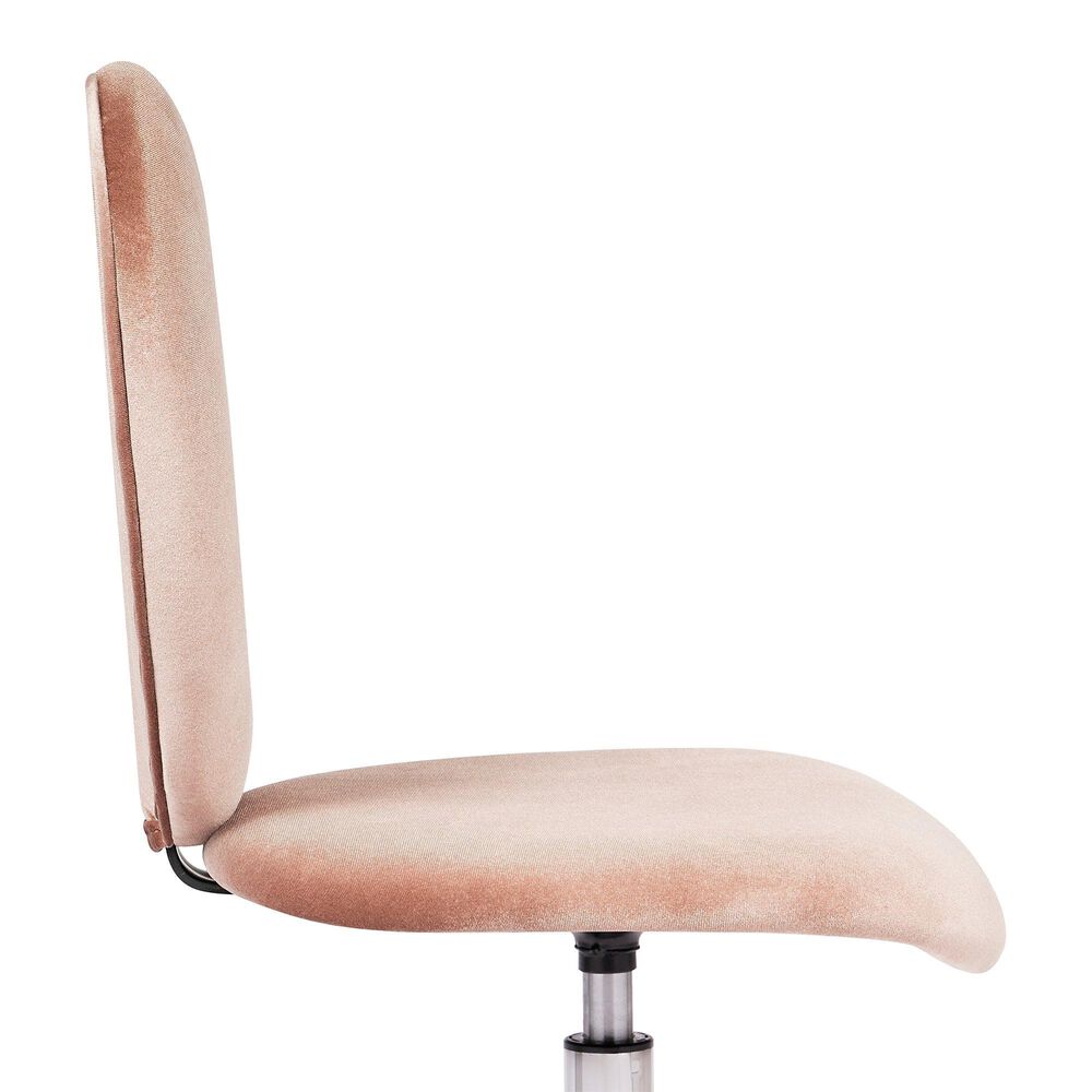 Impressions Vanity Heart Swivel Vanity Chair with Pink Cushion in Matte Silver, , large