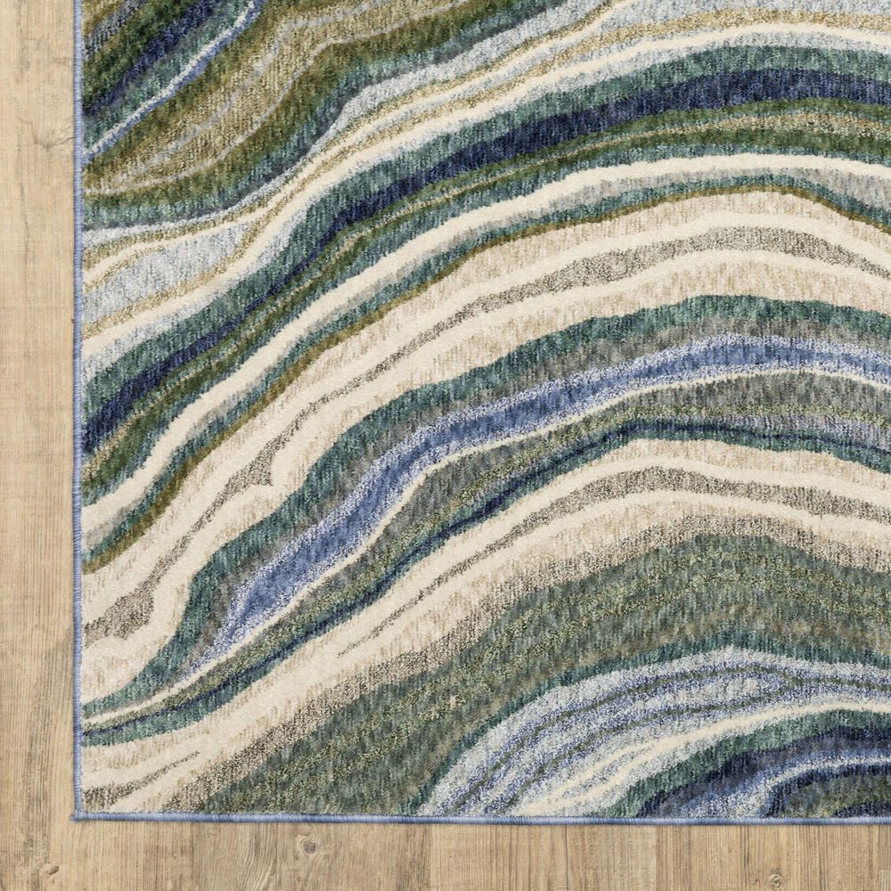 Oriental Weavers Tisdell Green and Blue 2'3" x 7'6" Runner, , large