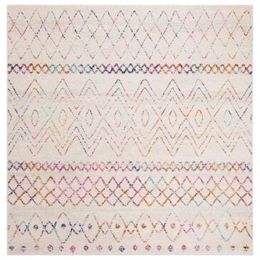 Safavieh Madison MAD798A 5" Square Ivory and Fuchsia Area Rug, , large
