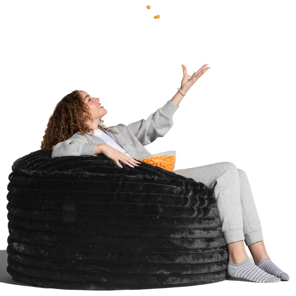 Jaxx Saxx 4&#39; Plush Bean Bag Chair in Black, , large
