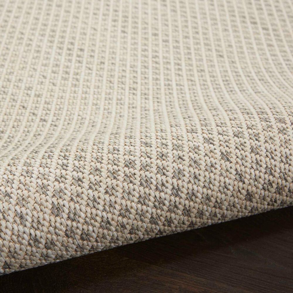 Nourison Courtyard Ivory and Silver 8&#39; x 10&#39; Indoor/Outdoor Area Rug, , large