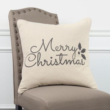 Rizzy Home Holiday Sentiment 20" Poly Filled Pillow in Natural, , large