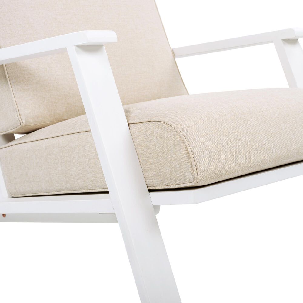 Hearth and Haven Outdoor Lounge Chair with White Frame in Beige (Set of 2), , large