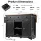 HOMLUX 54" Kitchen Island with Sliding Barn Door in Black, , large