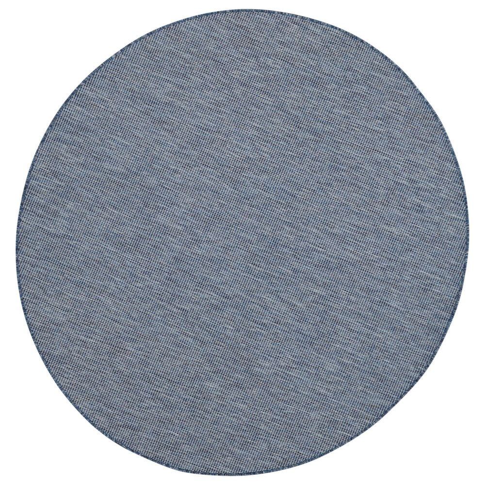 Nourison Positano 8' Round Navy Blue Indoor/Outdoor Area Rug, , large