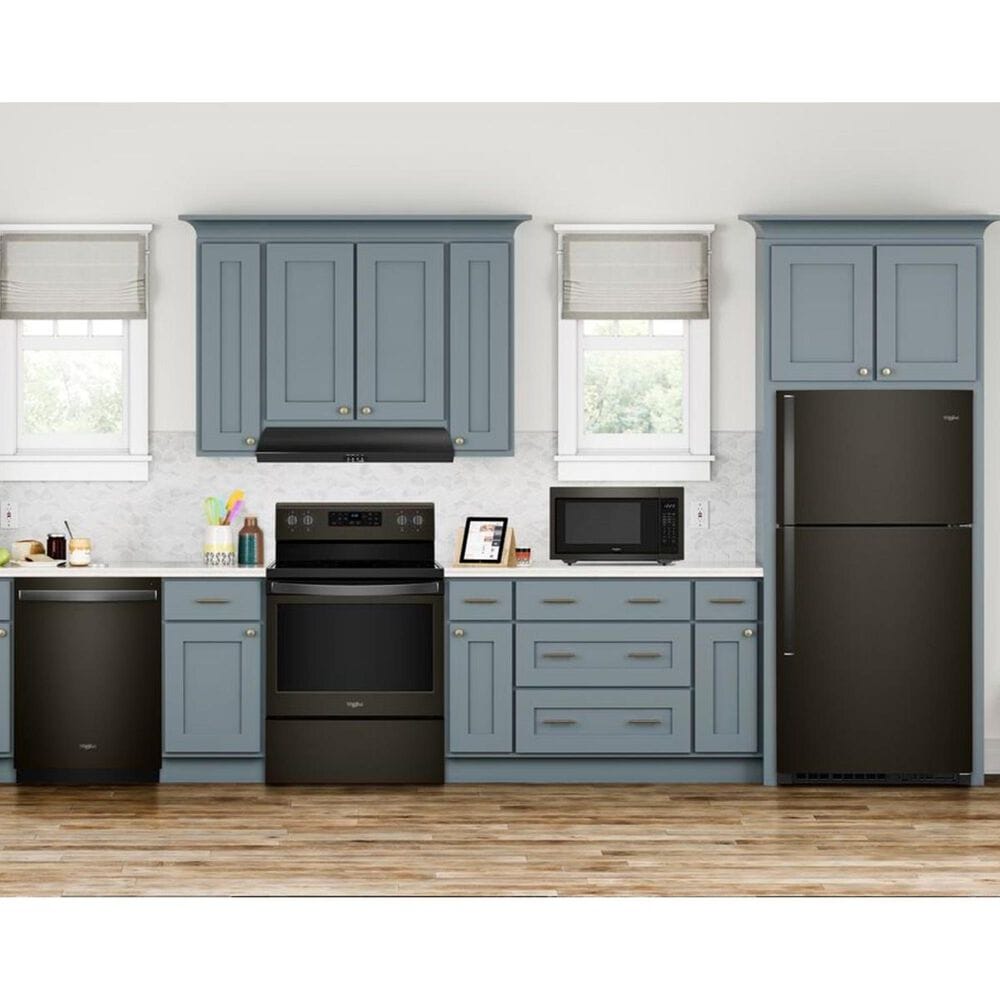 Whirlpool 21 Cu. Ft. 33" Wide Top Freezer Refrigerator in Black Stainless Steel, , large