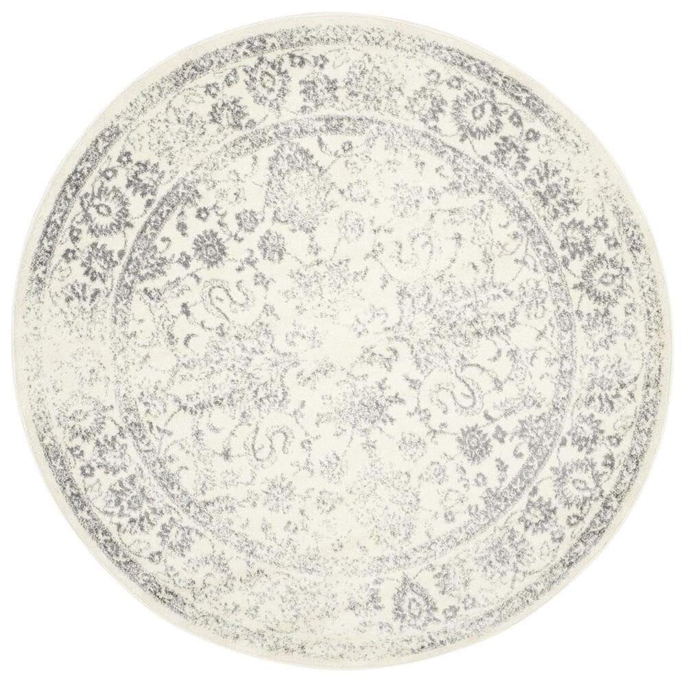 Safavieh Adirondack ADR109C-5R 5&#39; x 5&#39;  Ivory/Silver Round Rug, , large