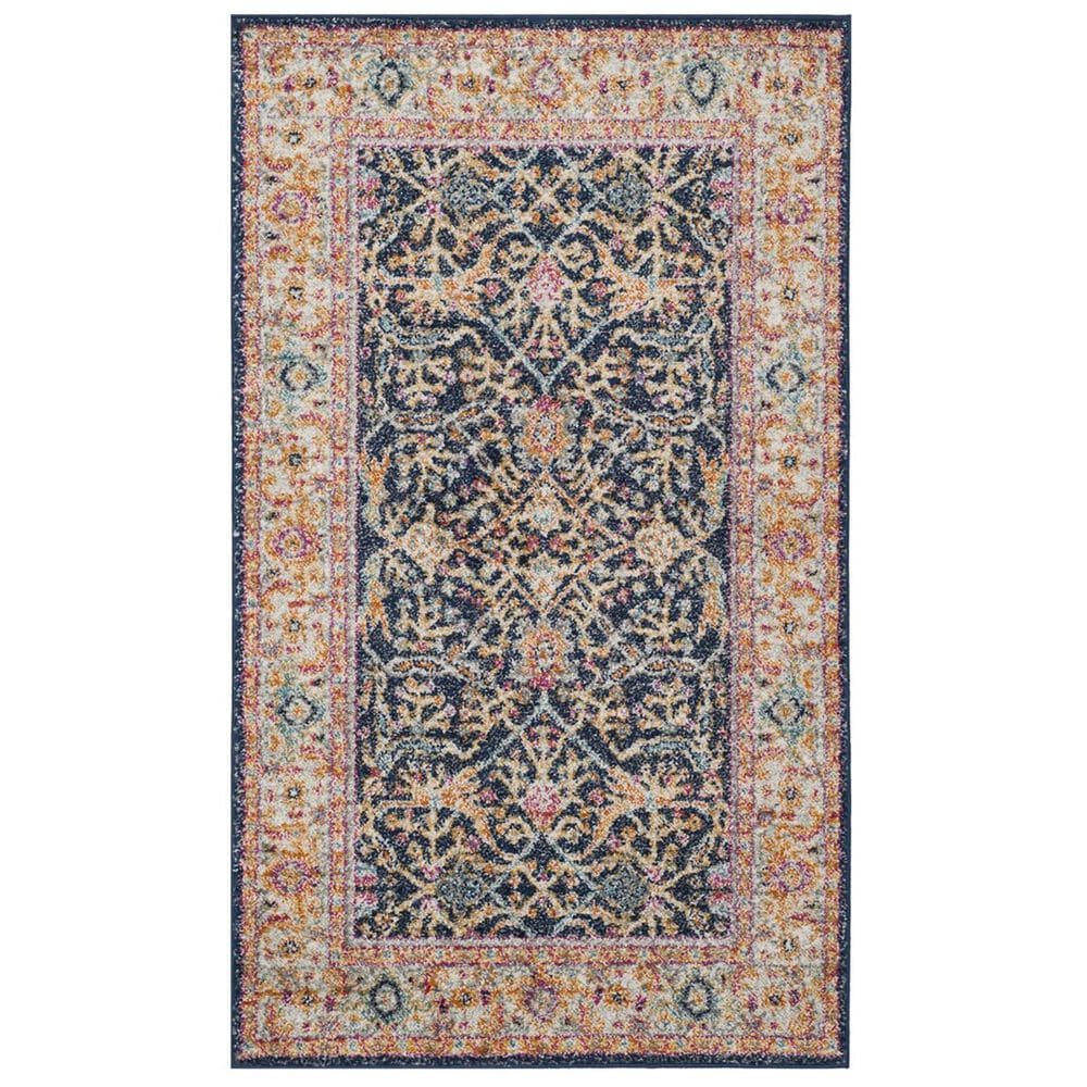 Safavieh Madison MAD612D-4 4&#39; x 6&#39; Navy/Creme Area Rug, , large