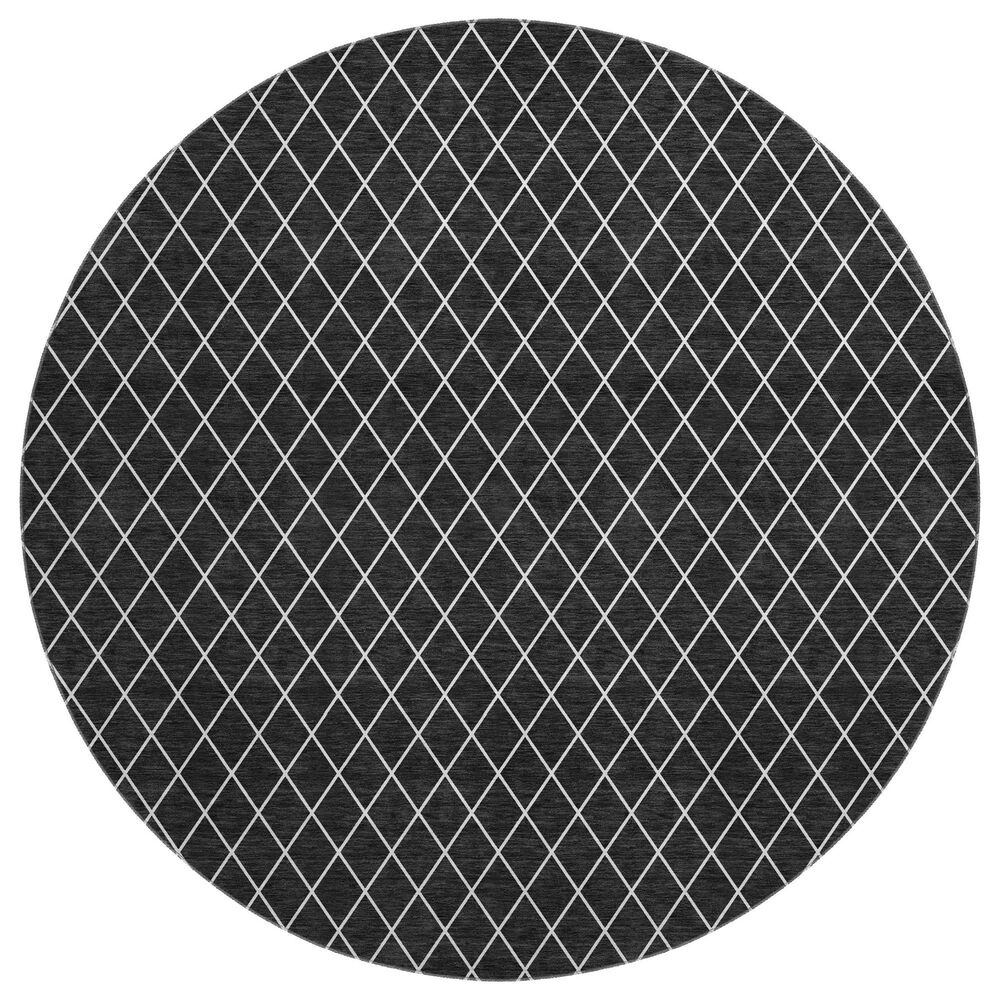 Dalyn Rug Company The Reserve TR15 Black 8" Round Indoor/Outdoor Area Rug, , large