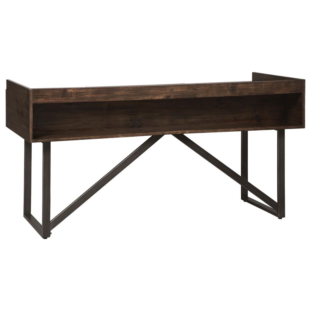 Ashley Starmore 3-Drawer Home Office Desk in Walnut and Dark Bronze, , large