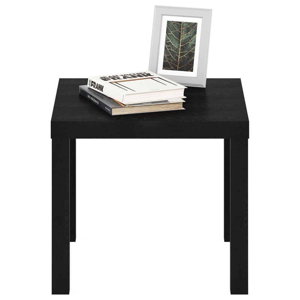 HOMLUX 20" Square Parsons Side Table in Black, , large