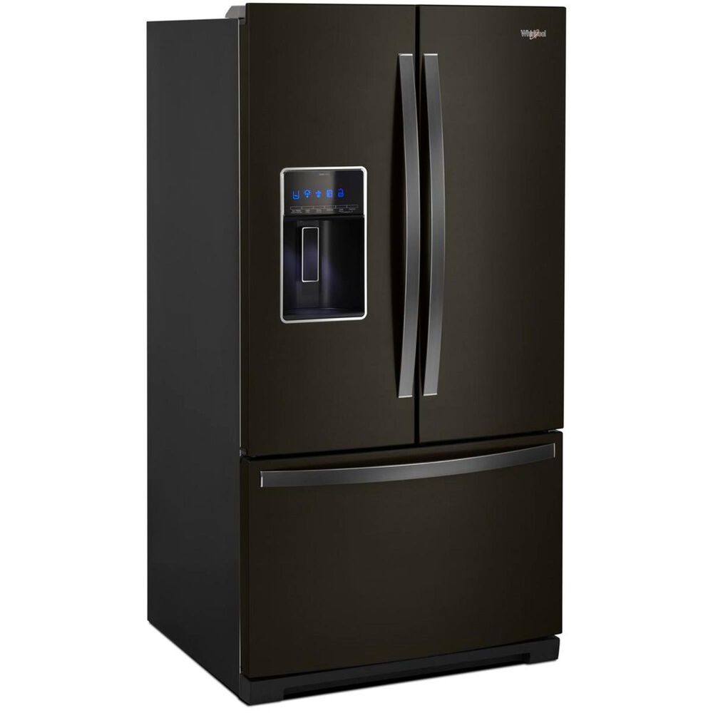Whirlpool 27 Cu. Ft. 36&quot; Wide French Door Refrigerator in Fingerprint Resistant Black Stainless Steel with Dual Icemakers, , large