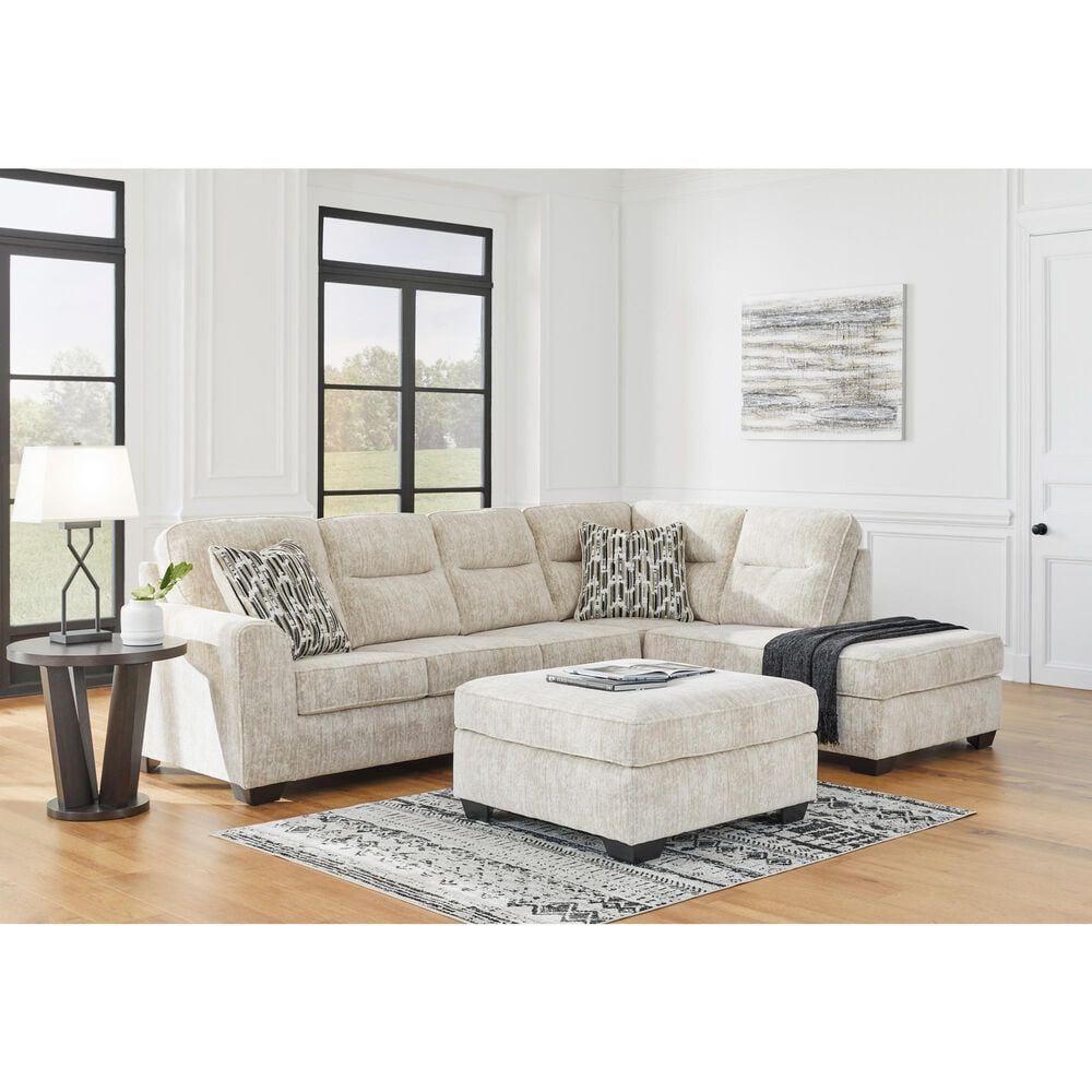 Ashley Lonoke 2-Piece Right Facing Sectional with Chaise in Parchment, , large