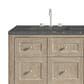 James Martin Vanities Breckenridge 60" Double Bathroom Vanity in Whitewashed Oak with 3 cm Parisien Bleu Quartz Top and Rectangular Sinks, , large