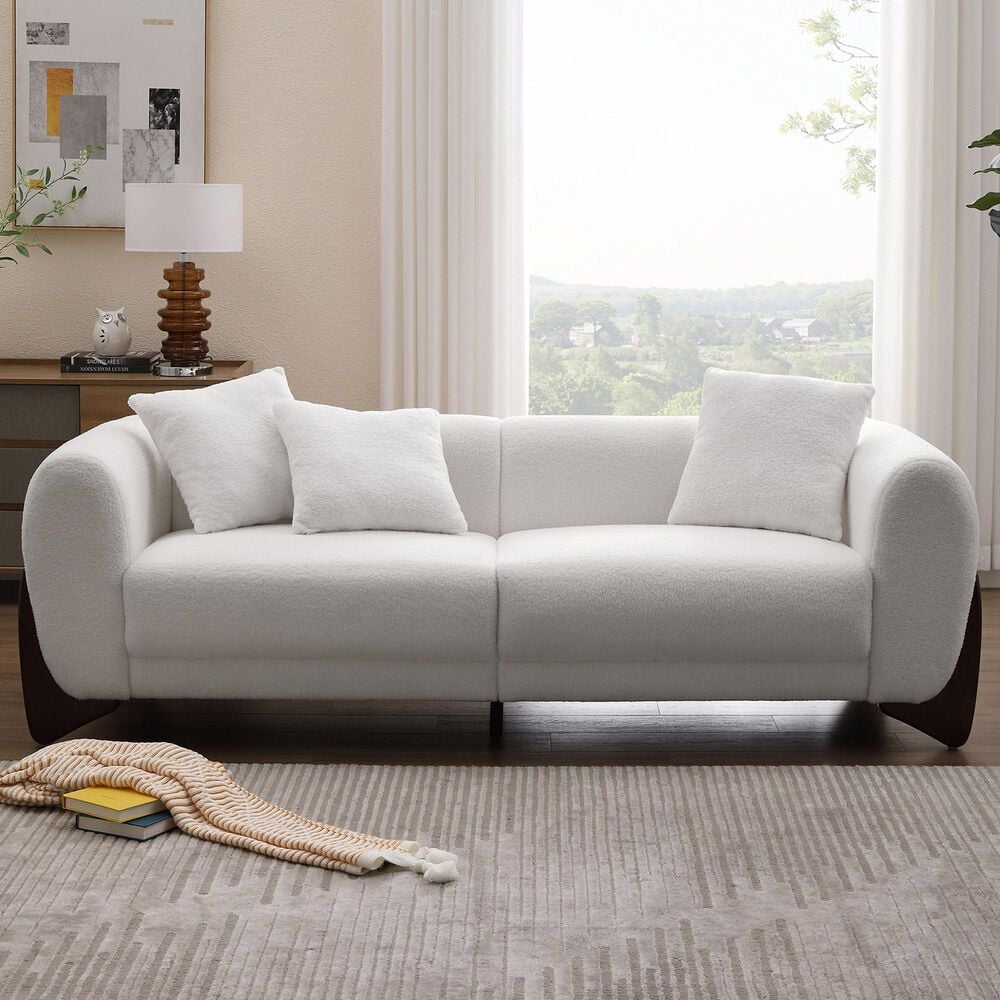 Morden Fort Cloud Boucle Stationary Sofa in White, , large
