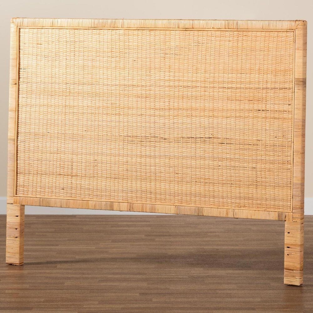 Baxton Studio Adelyn King Panel Headboard in Natural Brown, , large
