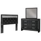 Ashley Kaydell 3-Piece Queen Upholstered Headboard Set in Black and Dark Gray, , large