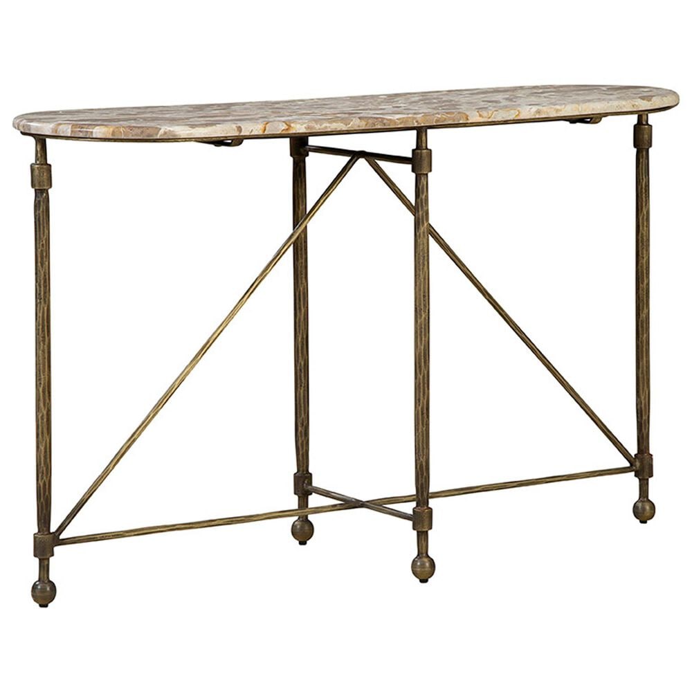 Timeless Designs Colmar Console in Antique Brass and White, , large