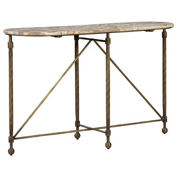 Timeless Designs Colmar Console in Antique Brass and White, , large
