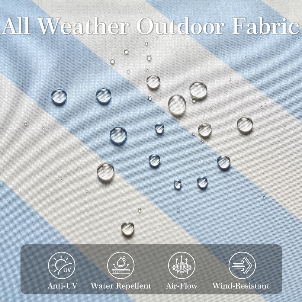 HOMLUX 10' Solar LED Patio Umbrella with Adjustable Tilt and in Blue, , large