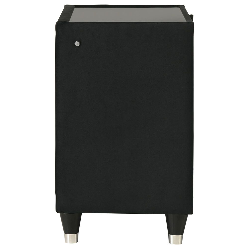 Pacific Landing Lorient 2 Drawer LED Nightstand in Black with AC Outlets and USB Ports, , large