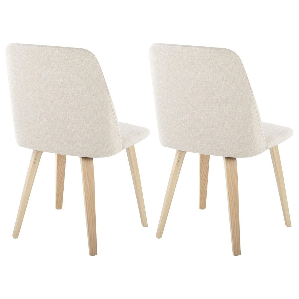 Lumisource Toriano Side Chair with Cream Cushion in Natural &#40;Set of 2&#41;, , large