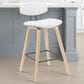 Armen Living Fox Counter Height Stool with White Upholstery in Patterned Oak, , large