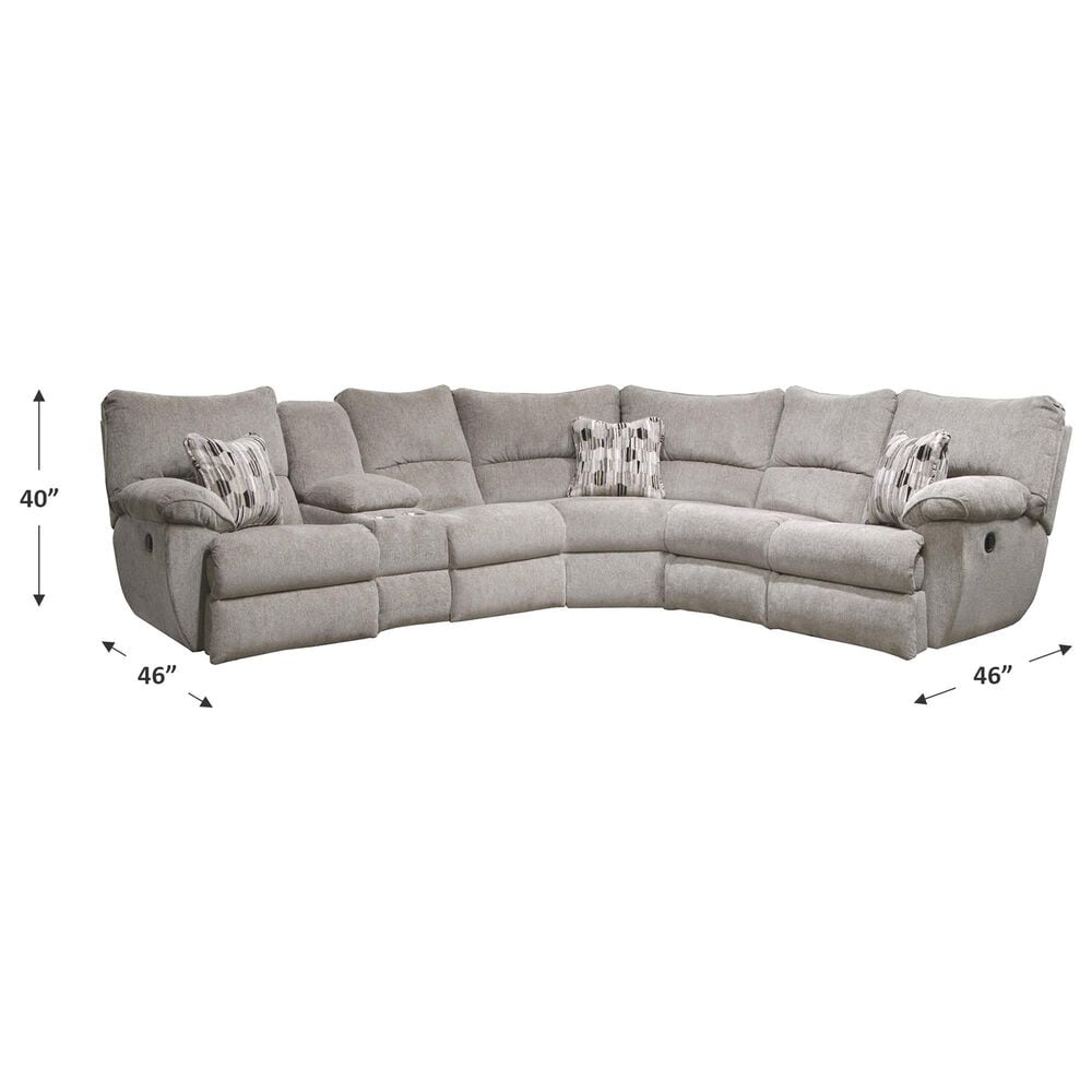 Catnapper Elliott 2-Piece Power Lay Flat Reclining Sectional in Pewter, , large
