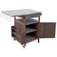 HOMLUX 40.5" Outdoor Kitchen Island with One Drawer in Brown and Stainless Steel, , large