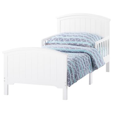 Foundations Worldwide Hampton Toddler Bed with Rails in Matte White, , large